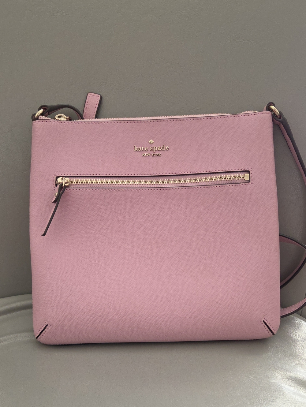 kate spade Rose Pink Saffiano Leather Crossbody with Gold Hardware